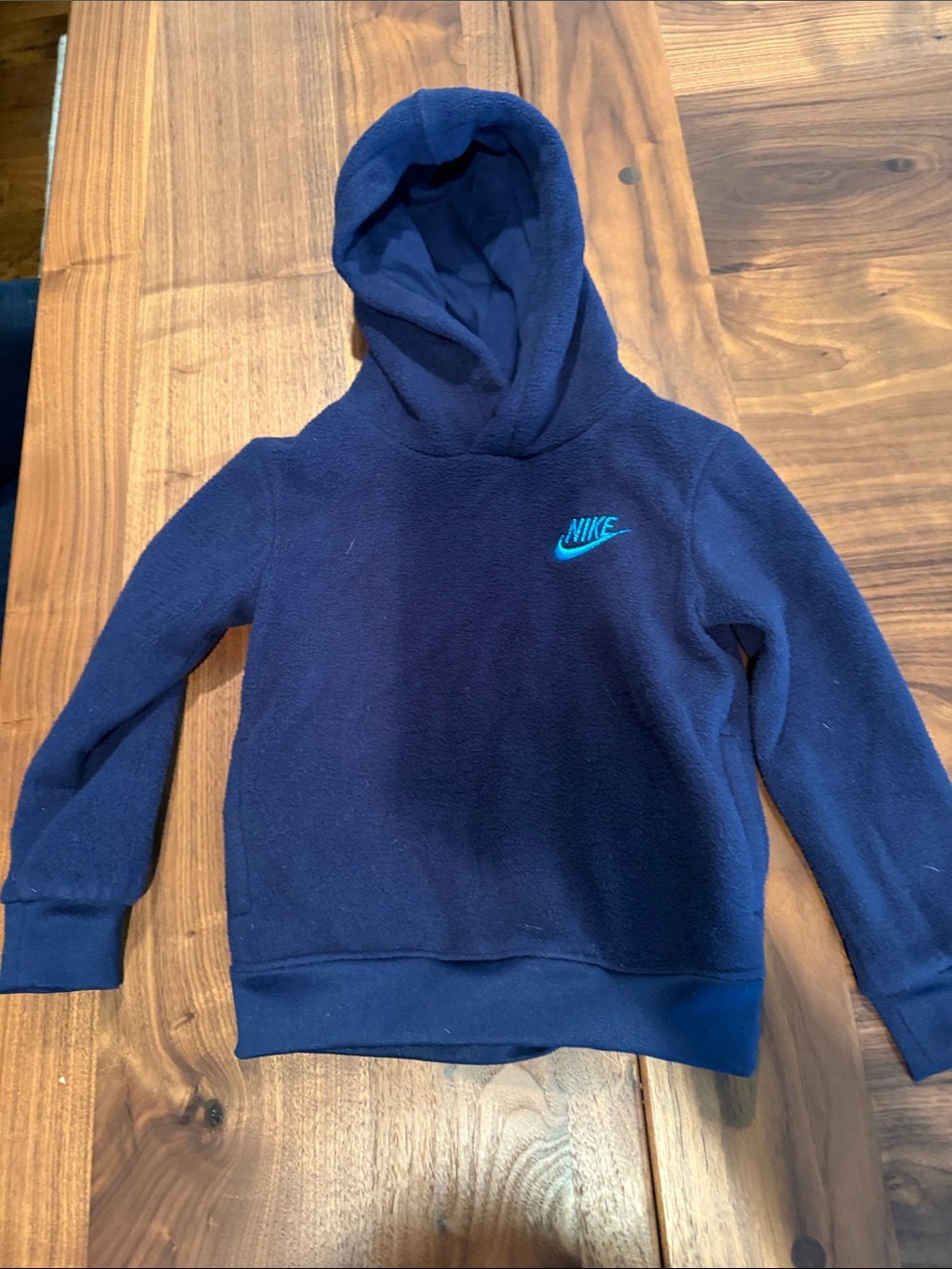 Nike Kids Dark Blue Hoodie with Teal Logo